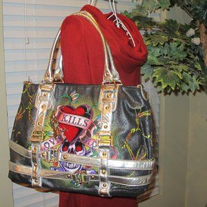 Ed Hardy Love Kills Slowly Gorgeous Tote WkEnd Bag